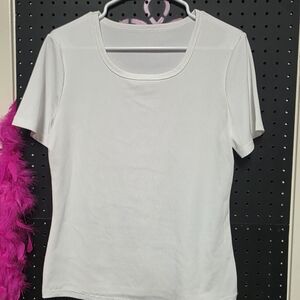 SHEIN Cream Fitted Short Sleeve Tee